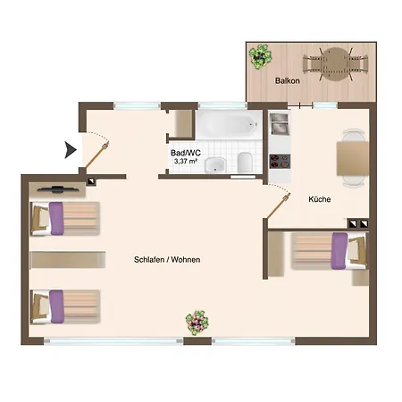 Worker's K10 - Stadt-apartment Fuer 3 Personen Apartmán *